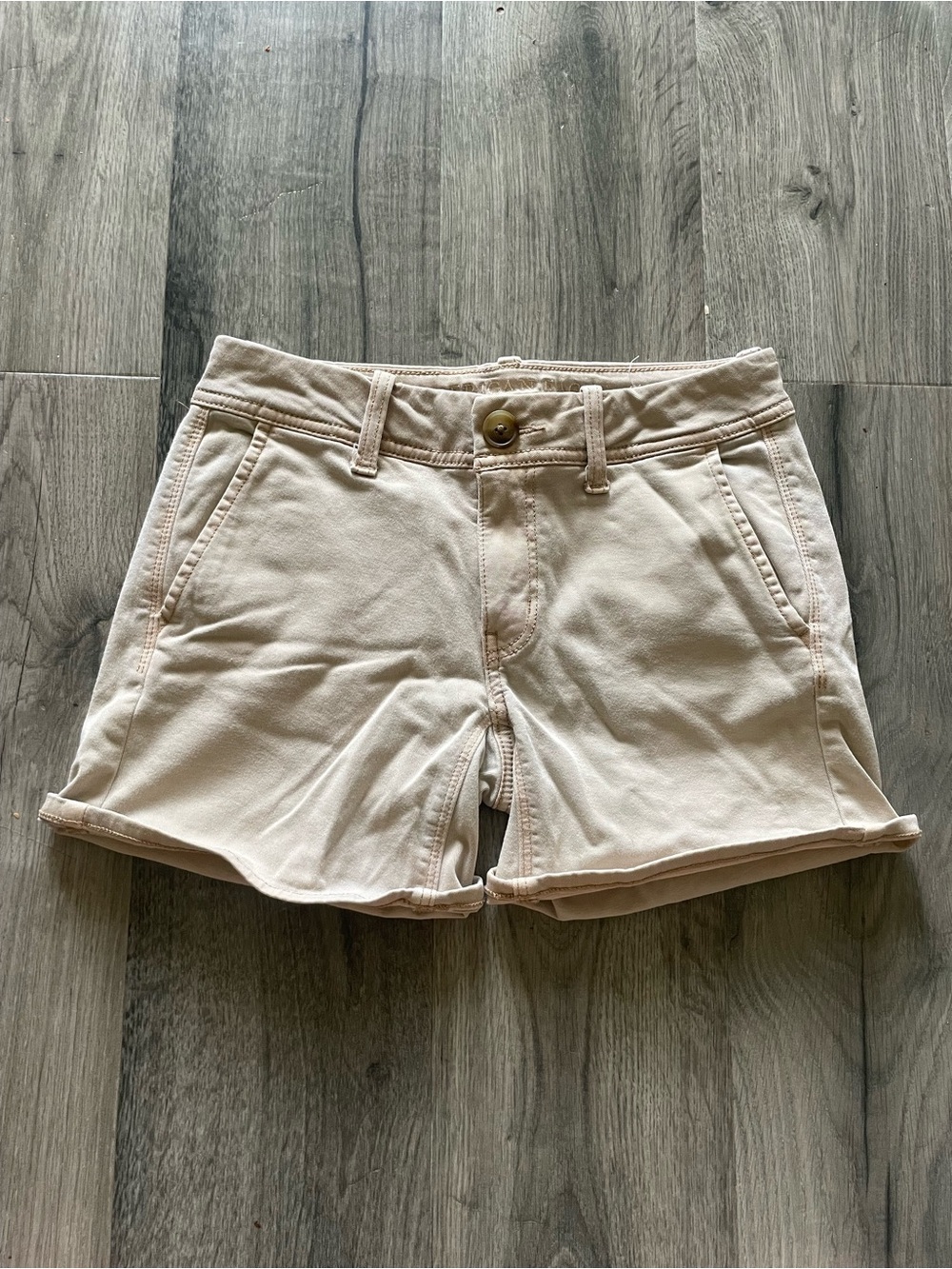 American Eagle Outfitters Light Beige Denim Shorts